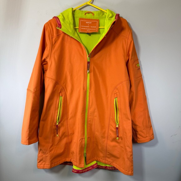 Ilse Jacobsen Jackets & Blazers - EXCELLENT Ilse Jacobsen Raincoat Womens 44 Orange Hooded Softshell